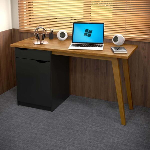 Escrivaninha Para Quarto Preto Acetinado Cumaru Prism Patrimar