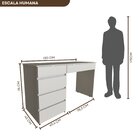 Escrivaninha Paris Com 5 Gavetas  Branco