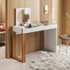 Escrivaninha Penteadeira 111cm Com Espelho Play Branco/cinamo