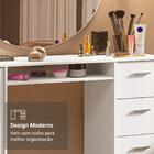 Escrivaninha Penteadeira 136cm 1 Porta 3 Gavetas Branco Madesa