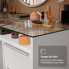 Escrivaninha Penteadeira 136cm 1 Porta 3 Gavetas Tampo De Vid