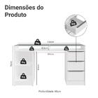 Escrivaninha Penteadeira 136cm 1 Porta 3 Gavetas Tampo De Vid