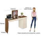 Escrivaninha Penteadeira 136cm Com Espelho Crystal  Freijo/of