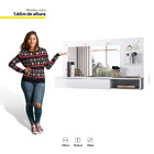 Escrivaninha Penteadeira Camarim Suspensa Lune Com Espelho Br