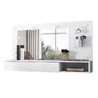 Escrivaninha Penteadeira Camarim Suspensa Lune Com Espelho Br