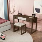 Escrivaninha Penteadeira Com Espelho E Banqueta Luanda Fenix