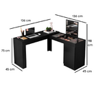 Escrivaninha Penteadeira De Canto Com Espelho 1 Porta Sofia P