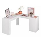 Escrivaninha Penteadeira De Canto Mari Com Espelho Branca Bnn