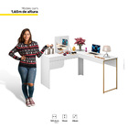 Escrivaninha Penteadeira Halle De Canto Com Espelho Branco Fo