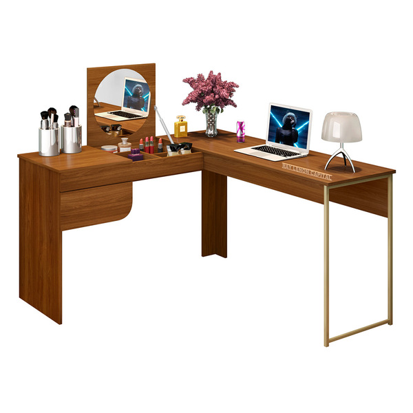 Escrivaninha Penteadeira Halle De Canto Com Espelho Freijó -