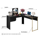 Escrivaninha Penteadeira Halle De Canto Com Espelho Preto Fos