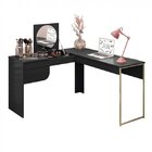 Escrivaninha Penteadeira Luna  Preto/dourado Preto