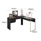 Escrivaninha Penteadeira Luna  Preto/dourado Preto