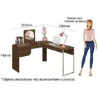 Escrivaninha Penteadeira Luna Belaflex Freijó/dourado Freijó