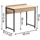 Escrivaninha Penteadeira Mesa Industrial Tampo Reclinável