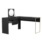 Escrivaninha Penteadeira Spader Com Espelho Preto