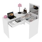 Escrivaninha/pentedeira De Canto 110cm Com Espelho E 1 Gaveta