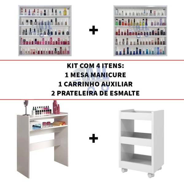 Escrivaninha Peq/2expositor Estante/prateleira De Esmal