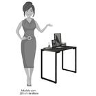 Escrivaninha Porto 90cm Pés Metálicos - Preto