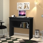 Escrivaninha Preta Para Quarto Pequena Com Prateleira E Gavet