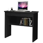 Escrivaninha Preta Para Quarto Pequena Com Prateleira E Gavet