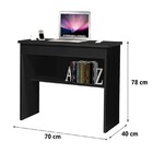 Escrivaninha Preta Para Quarto Pequena Com Prateleira E Gavet