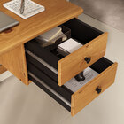 Escrivaninha Quarto 2 Gavetas 110 Cm Madeira Freijó Marlo