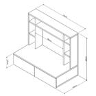 Escrivaninha Retangular De Parede 02 Gavetas - Castanho