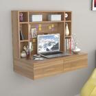 Escrivaninha Retangular De Parede 02 Gavetas - Castanho