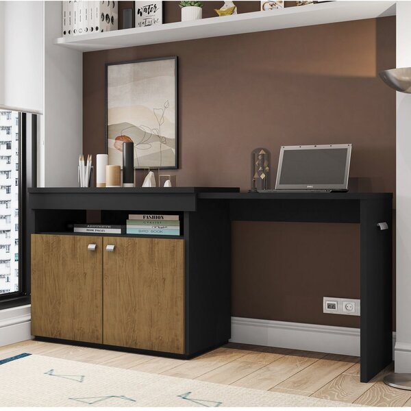 Escrivaninha Retrátil Com Balcão Delicato 2 Portas 160cm Móve