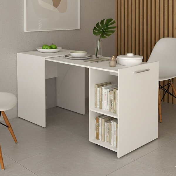 Escrivaninha Retrátil Mesa Escritório 54cm Me4170 Branco