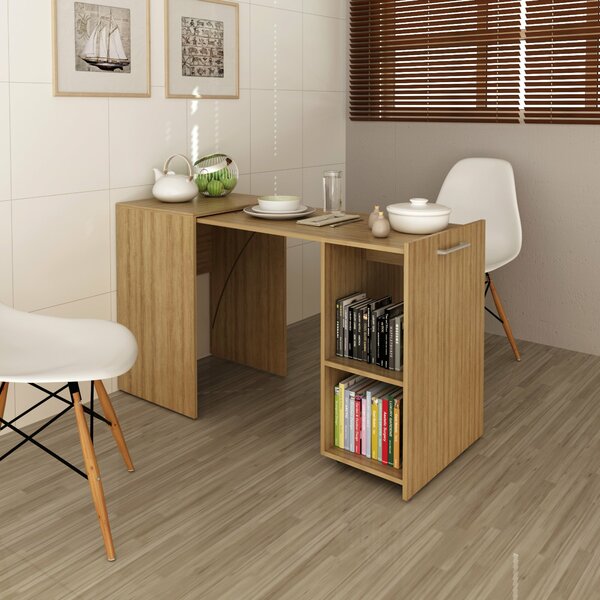 Escrivaninha Retrátil Para Escritório Me4170 Amendoa