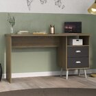 Escrivaninha Retrô Hecol Móveis 1 Nicho 136cm Avelã Tx E Onix