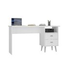 Escrivaninha Retrô Hecol Móveis 1 Nicho 136cm Branco Tx Branc