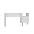 Escrivaninha Retrô Hecol Móveis 1 Nicho 136cm Branco Tx Branc