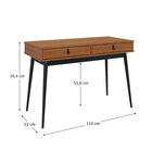 Escrivaninha Retro Preto Castanho Madeira Maciça Wanda