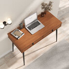 Escrivaninha Retro Preto Castanho Madeira Maciça Wanda