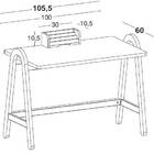 Escrivaninha Ringo Verde Agua Estrutura Freijo 105cm - 61018