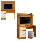 Escrivaninha Ripada Para Tv Até 42 Polegadas 3 Gavetas Doble