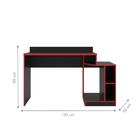 Escrivaninha Round Preto Fosco Vermelho