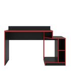 Escrivaninha Round Preto Fosco Vermelho