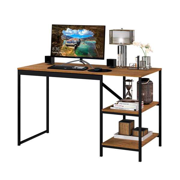 Escrivaninha Slim Canela Rústico E Preta