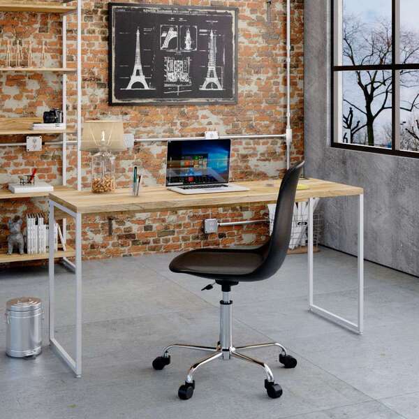 Escrivaninha Studio Carvalho E Branca 150 Cm