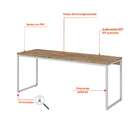 Escrivaninha Studio Carvalho E Branca 180 Cm