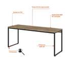 Escrivaninha Studio Carvalho E Preta 180 Cm