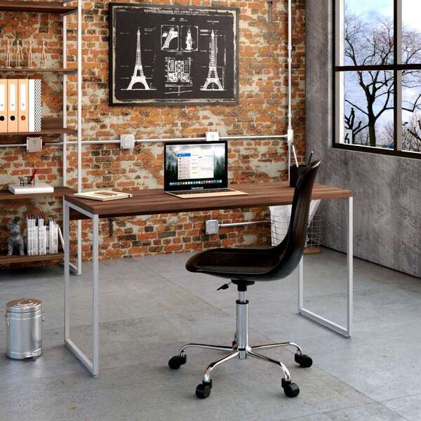 Escrivaninha Studio Nogal E Branca 135 Cm