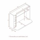 Escrivaninha Suspensa 101cm Duda Permóbili Branca