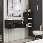 Escrivaninha Suspensa 135cm Tok Glamour Preto Fosco