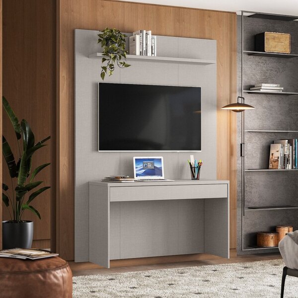 Escrivaninha Suspensa 1.29 Cm Com Painel Para Tv De 55" Nt 21