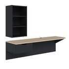 Escrivaninha Suspensa 1 Gaveta 2 Prateleiras Tech  Preto Fosc